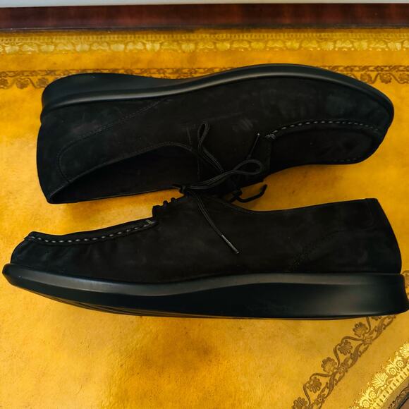 SAS Petra Charcoal Black Suede Leather Handcraft Comfort Moccasin Lace Shoes 10 - Picture 9 of 10